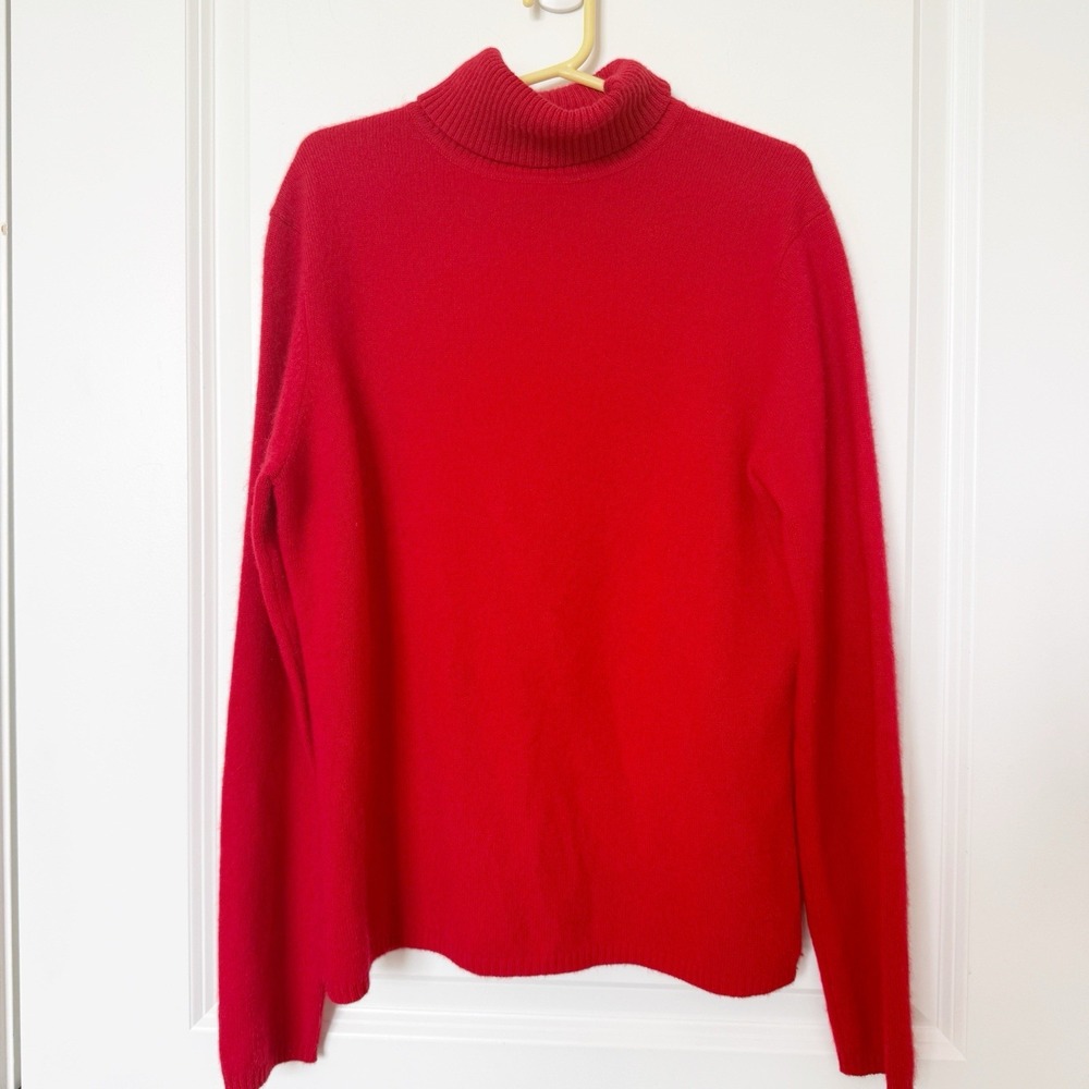 Vintage Pursuits Womens Cashmere Turtle Neck Sweater Small Red Old Money Holiday